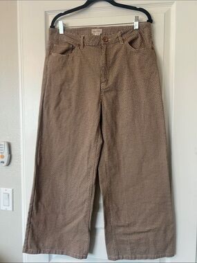 Brixton Brown Textured Wide-Leg Trousers